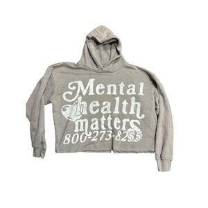 Euphoric 777 Cropped Raw Hem Hoodie Y2K Grunge Vibes